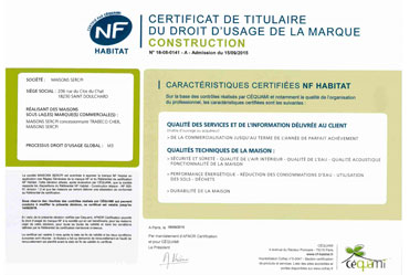 MAISONS SERCPI CERTIFIE NF HABITAT