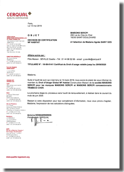 Maisons SERCPI, certifiées NF Maisons SERCPI, certifiées NF Habitat
